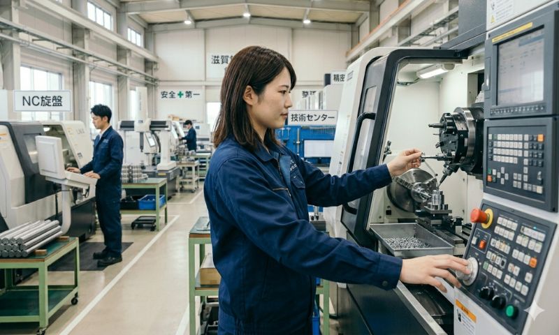 精密加工の作業風景